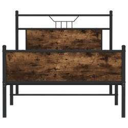 Cadre de lit sans matelas chêne fumé 100x200 cm bois ingénierie 