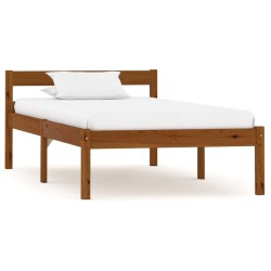 Cadre de lit sans matelas Marron miel Bois pin massif 90x200 cm 