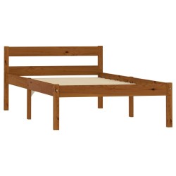 Cadre de lit sans matelas Marron miel Bois pin massif 90x200 cm 