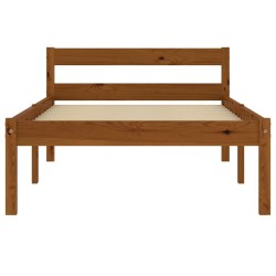 Cadre de lit sans matelas Marron miel Bois pin massif 90x200 cm 