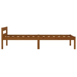 Cadre de lit sans matelas Marron miel Bois pin massif 90x200 cm 