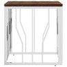 Table basse argenté acier inoxydable/bois massif récupération 