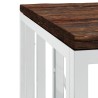 Table basse argenté acier inoxydable/bois massif récupération 