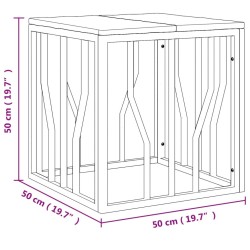 Table basse argenté acier inoxydable/bois massif récupération 