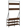 Porte-vêtements et rangement des chaussures chêne marron 