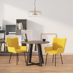 Chaises à manger lot de 2 Jaune Velours 