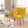Chaises à manger lot de 2 Jaune Velours 