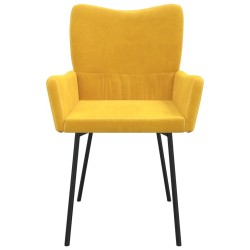 Chaises à manger lot de 2 Jaune Velours 