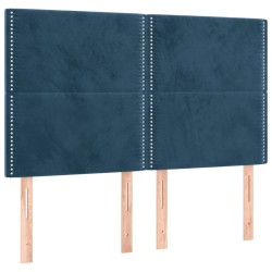 Tête de lit à LED Bleu foncé 144x5x118/128 cm Velours 