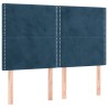 Tête de lit à LED Bleu foncé 144x5x118/128 cm Velours 
