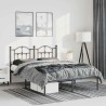 Cadre de lit métal sans matelas avec tête de lit noir 135x190cm 