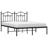 Cadre de lit métal sans matelas avec tête de lit noir 135x190cm 