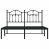 Cadre de lit métal sans matelas avec tête de lit noir 135x190cm 