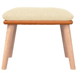 Repose-pied Crème 45x29,5x35 cm Tissu et similicuir 