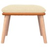 Repose-pied Crème 45x29,5x35 cm Tissu et similicuir 