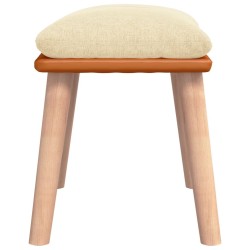 Repose-pied Crème 45x29,5x35 cm Tissu et similicuir 