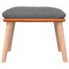 Repose-pied Gris clair 45x29,5x35 cm Tissu et similicuir 