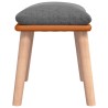 Repose-pied Gris clair 45x29,5x35 cm Tissu et similicuir 