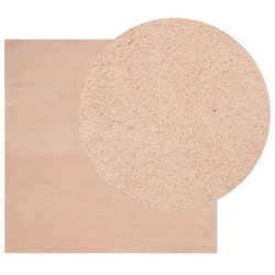 Tapis HUARTE à poils courts doux lavable rouge clair 120x120 cm 