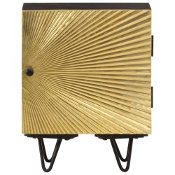 Table de chevet avec front en laiton 40x30x50cm Manguier massif 
