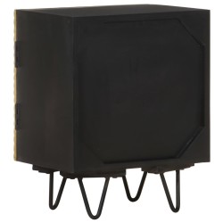 Table de chevet avec front en laiton 40x30x50cm Manguier massif 