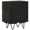 Table de chevet avec front en laiton 40x30x50cm Manguier massif 