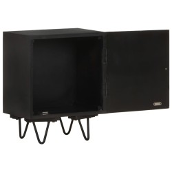 Table de chevet avec front en laiton 40x30x50cm Manguier massif 