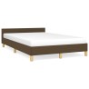 Cadre de lit sans matelas marron foncé 120x190 cm tissu 