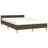 Cadre de lit sans matelas marron foncé 120x190 cm tissu 
