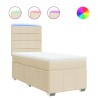 Sommier à lattes de lit avec matelas Crème 90x200 cm Tissu 