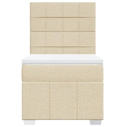 Sommier à lattes de lit avec matelas Crème 90x200 cm Tissu 