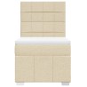 Sommier à lattes de lit avec matelas Crème 90x200 cm Tissu 