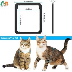 Porte noire à rabat magnétique verrouillable pour animaux de compagnie