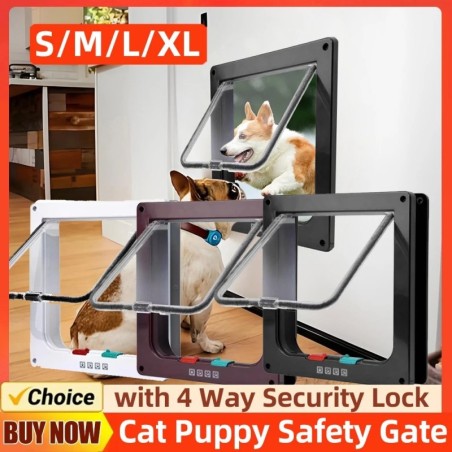 Porte de sécurité pour animaux de compagnie avec serrure de sécurité à