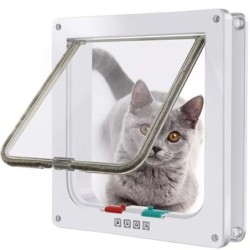 Chatière de Porte pour Chat ABS Magnétique Sécurité Renforcée Intérieu