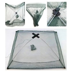 Filet de pêche à mailles pliantes en nylon, piège à appâts