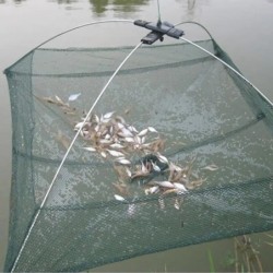 Filet de pêche à mailles pliantes en nylon, piège à appâts