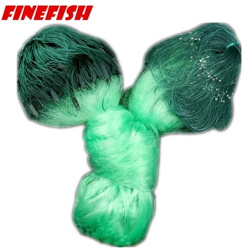 Finefish-Filet de pêche à 3 couches, réseau monofilament avec flotteur Finefish-Filet de pêche à 3 couches, réseau monofilament avec flotteur