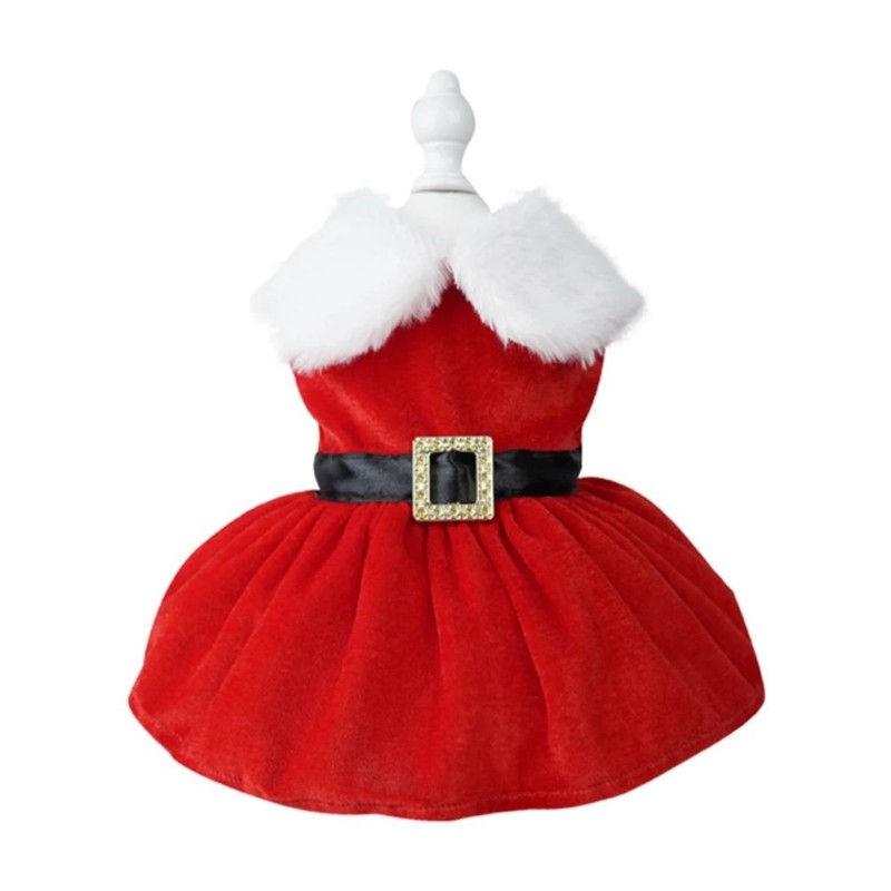 Robe rouge pour chiens et chats, vêtements d'hiver doux pour filles, j Robe rouge pour chiens et chats, vêtements d'hiver doux pour filles, j