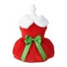 Robe rouge pour chiens et chats, vêtements d'hiver doux pour filles, j