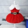 Robe rouge pour chiens et chats, vêtements d'hiver doux pour filles, j