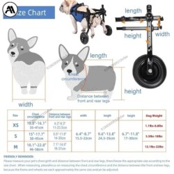 Chariot pour animaux de compagnie, jambe arrière réglable, aide à la m