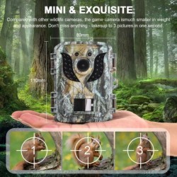 Mini caméra de chasse et de suivi des sentiers, 16mp, 1080P HD, Vision