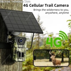 Caméra solaire de chasse et de sentier, 14mp, 4G, étanche, 20M, détect