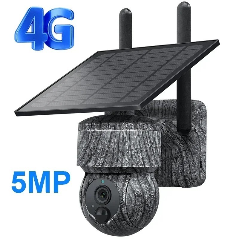 Caméra de chasse solaire 5MP 4G SIM caméra PTZ sans fil avec panneau s Caméra de chasse solaire 5MP 4G SIM caméra PTZ sans fil avec panneau s