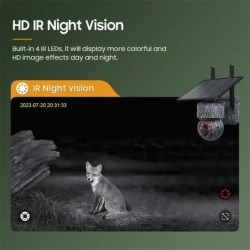 Caméra de chasse solaire 5MP 4G SIM caméra PTZ sans fil avec panneau s