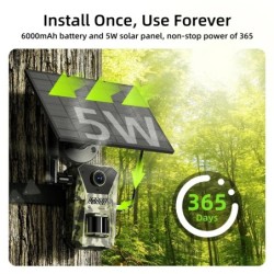 Caméra solaire de chasse et de sentier, 14mp, 4G, étanche, 20M, détect