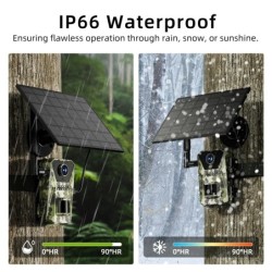 Caméra solaire de chasse et de sentier, 14mp, 4G, étanche, 20M, détect