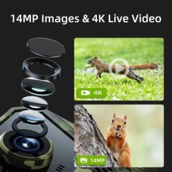 Caméra solaire de chasse et de sentier, 14mp, 4G, étanche, 20M, détect