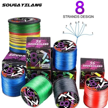 Sougayilang 300M 500M 8 brins 4 brins tressé ligne de pêche 18-88LB Mu